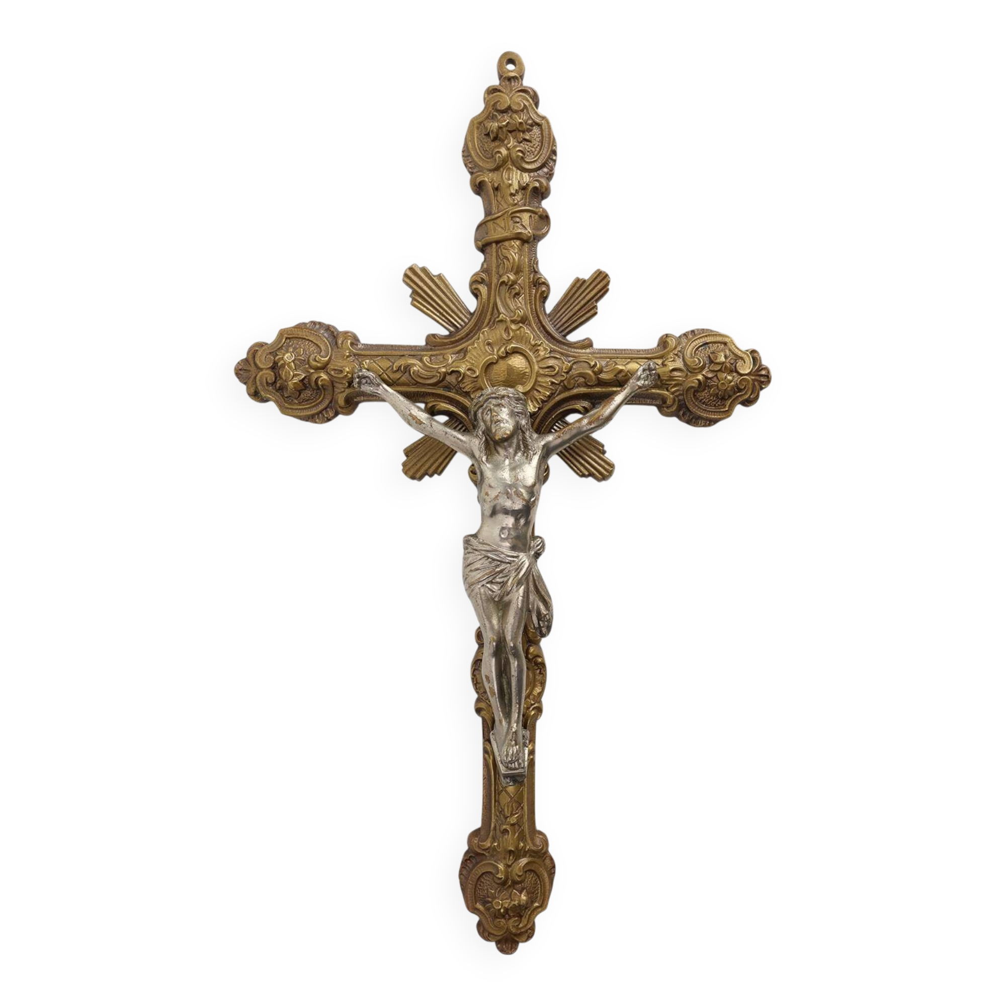 Copper Crucifix, Devotional Craftsmanship, Belgium ca. 1900