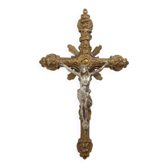 Copper Crucifix, Devotional Craftsmanship, Belgium ca. 1900