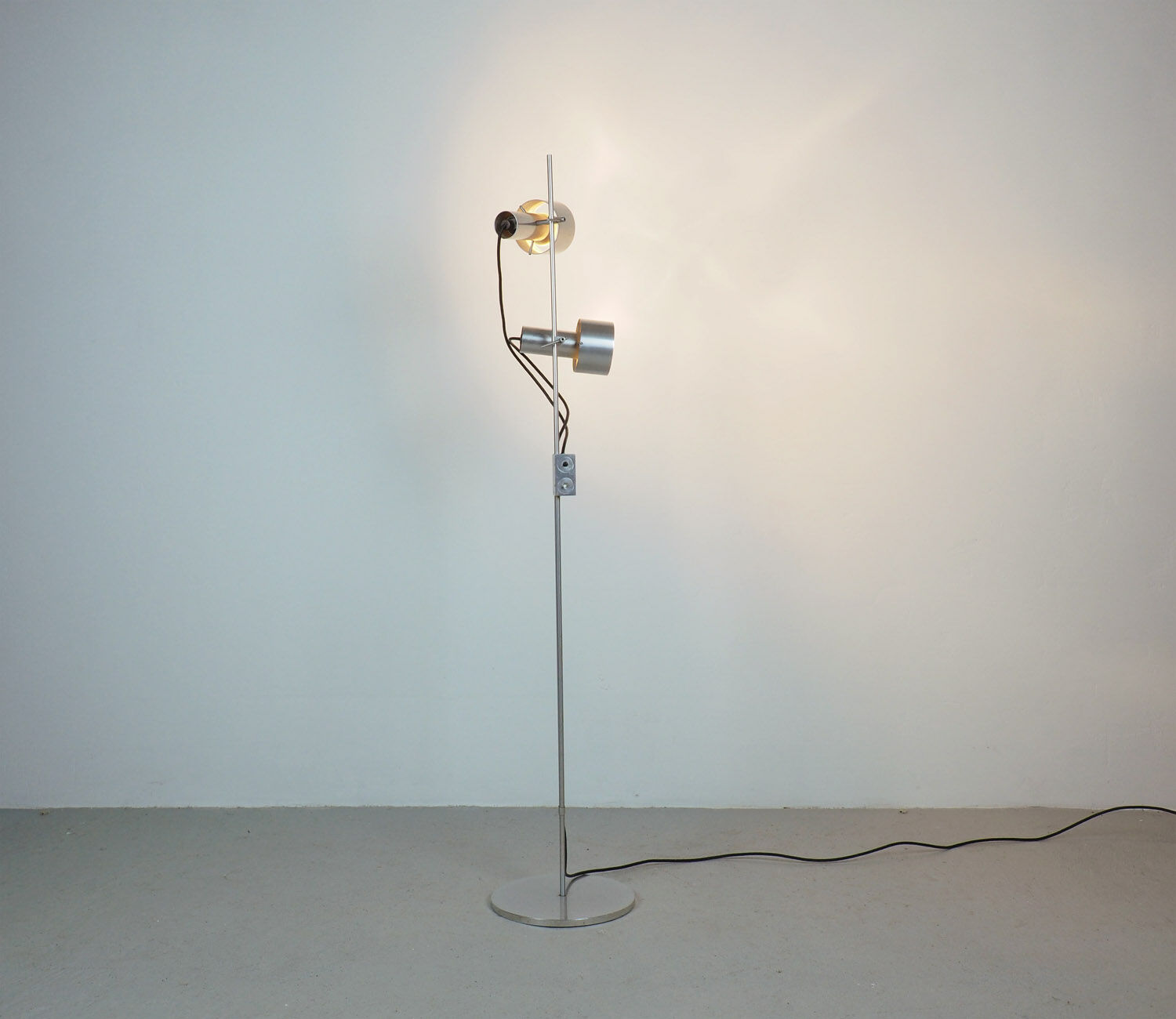 Peter Nelson brushed aluminium FA floor lamp, 1960's