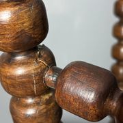 Midcentury brutalist wood turned stool in the style of Charles Dudouyt, 50s