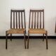 8 wooden chairs with woven rope, 1950s