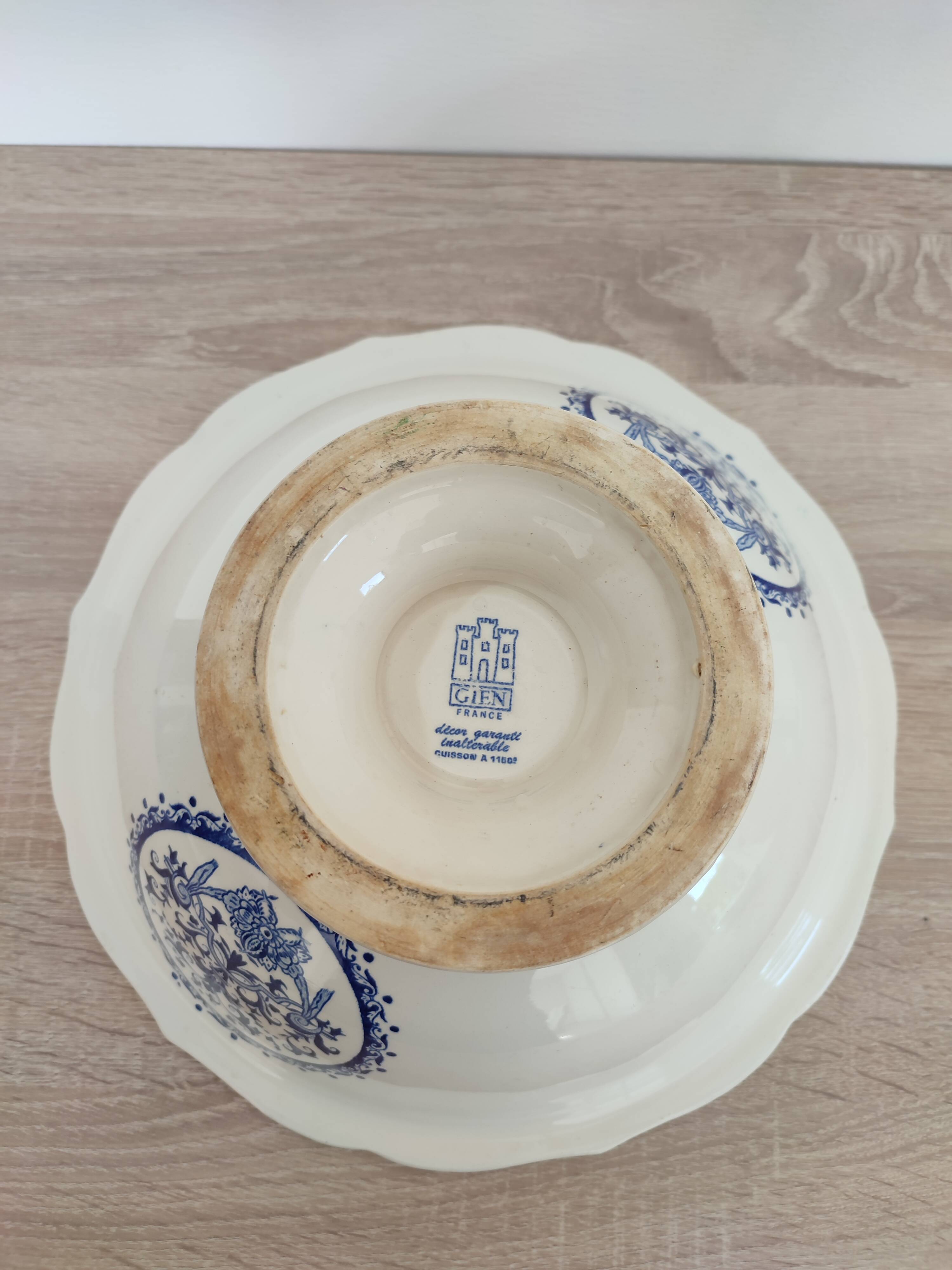 Old Faience Salad Bowl from Gien