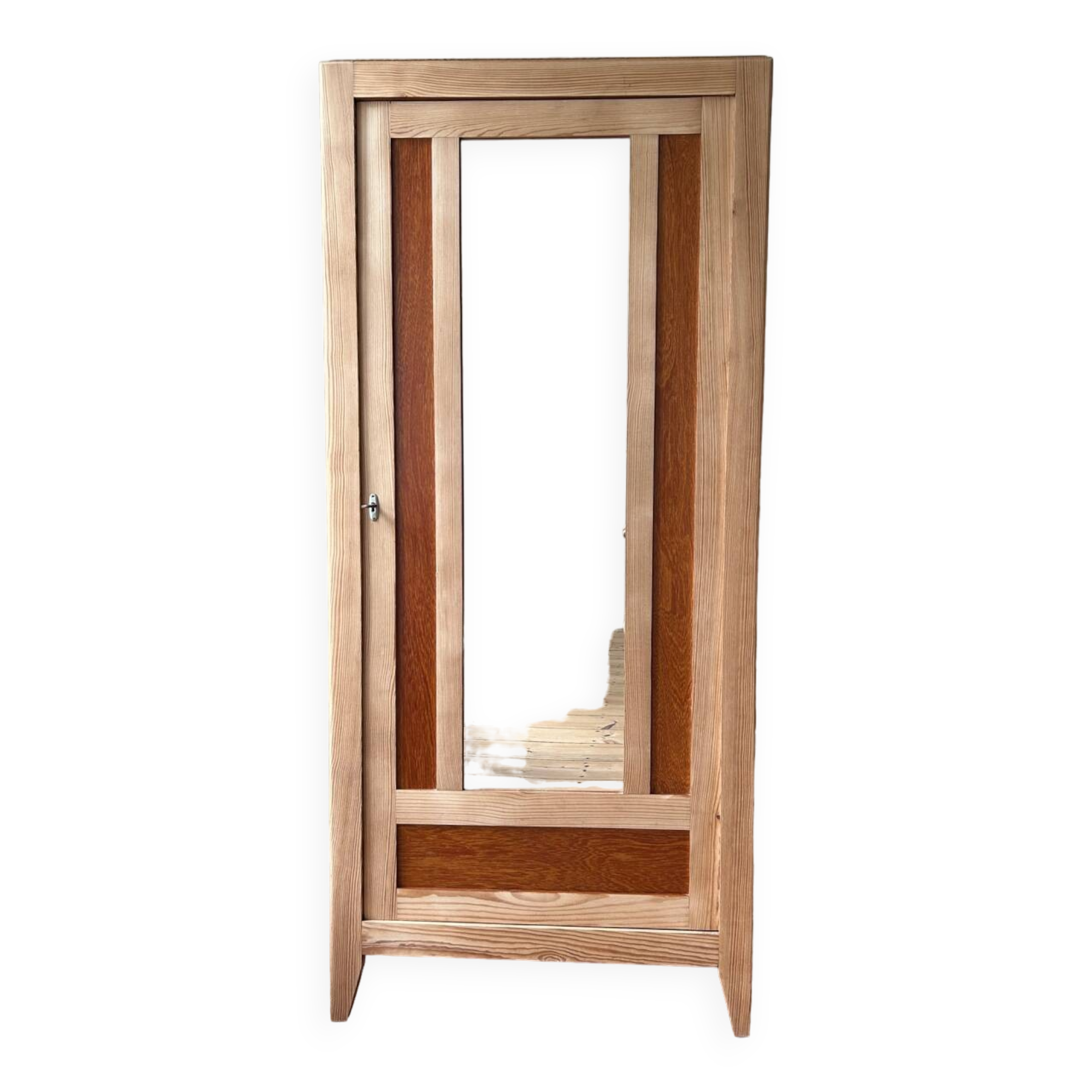 Vintage raw wood cabinet