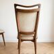 Set of 5 vintage 1950s dining chairs in wood and white.