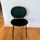 Set of 10 Calligaris Ines chairs in green velvet and tropical fabric.