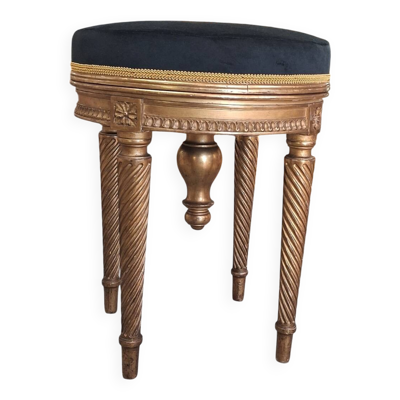 Tabouret de piano en bois doré