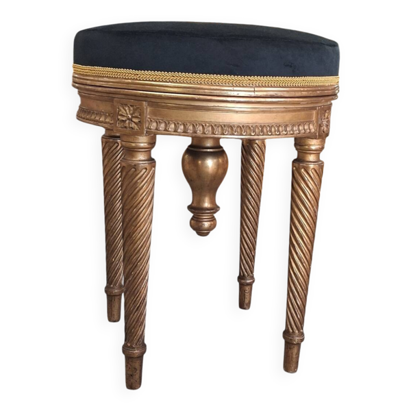 Tabouret de piano en bois doré