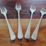 Christofle - Set of 4 America model oyster forks - Design Luc Lanel - In silver-plated metal
