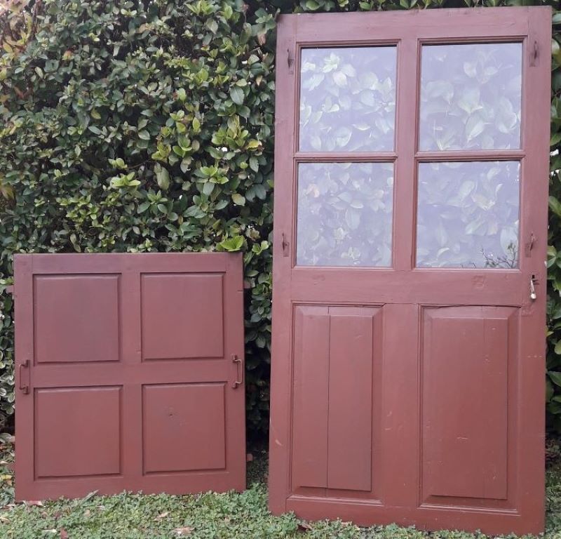 Porte vitrée H186,5xL98,5 de communication moulurée