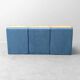 Vintage modular sofa with 3 elements in two-tone fabric – 1970s