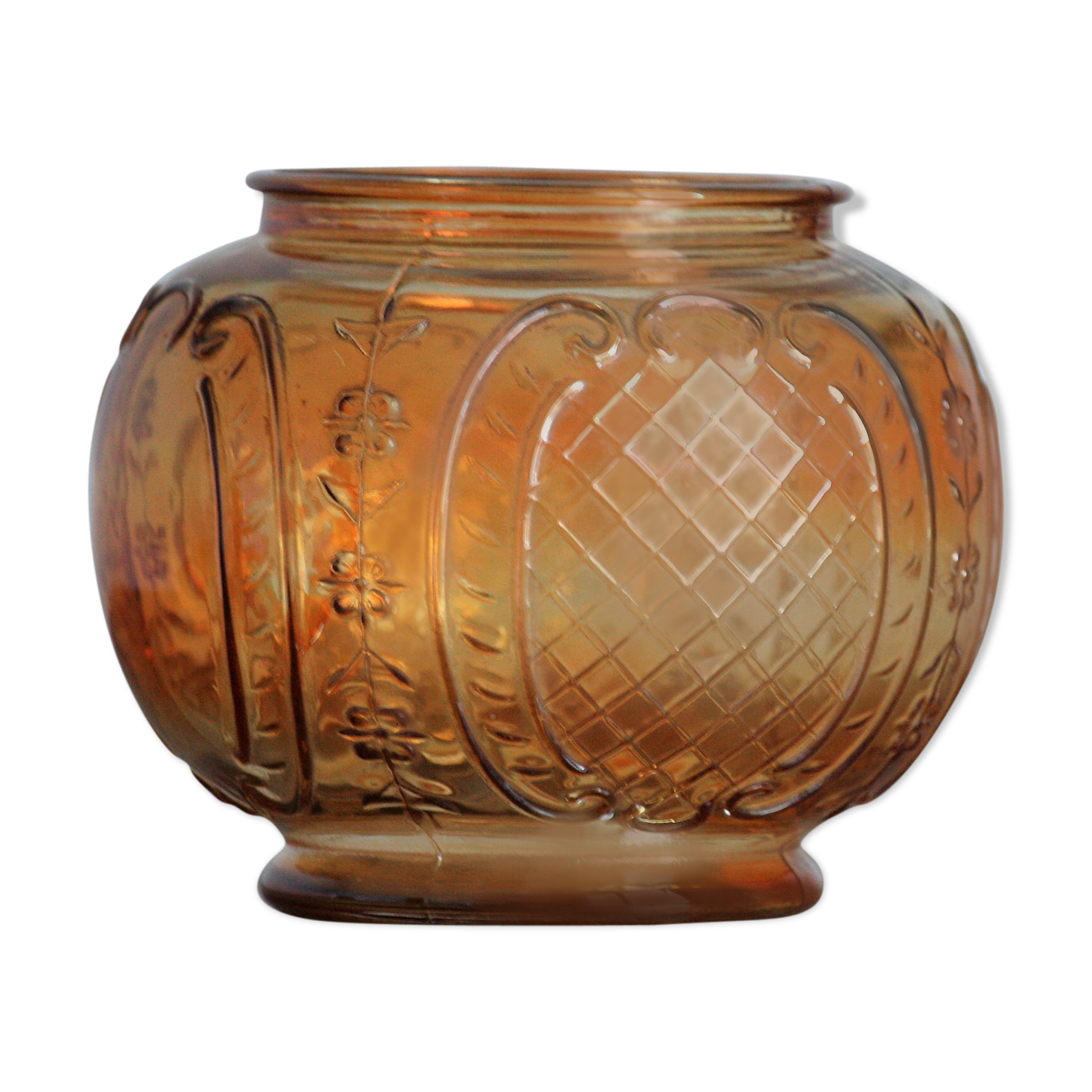 Moulded glass ball vase