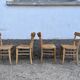 Series of 4 vintage wooden bistro chairs