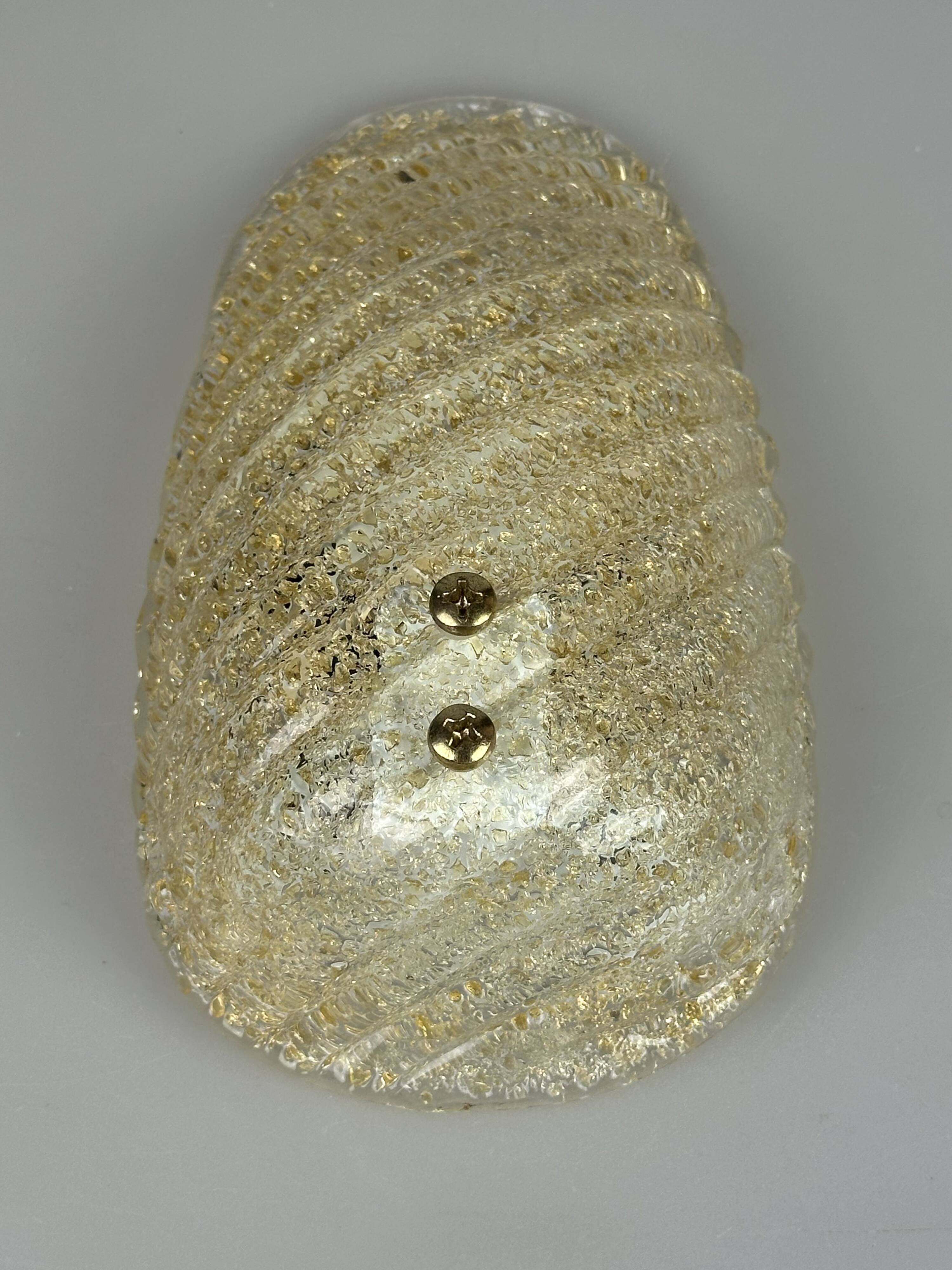 1960s/70s Lamp/Wall Light, Glass, Brass, Leaf, Space Age Design