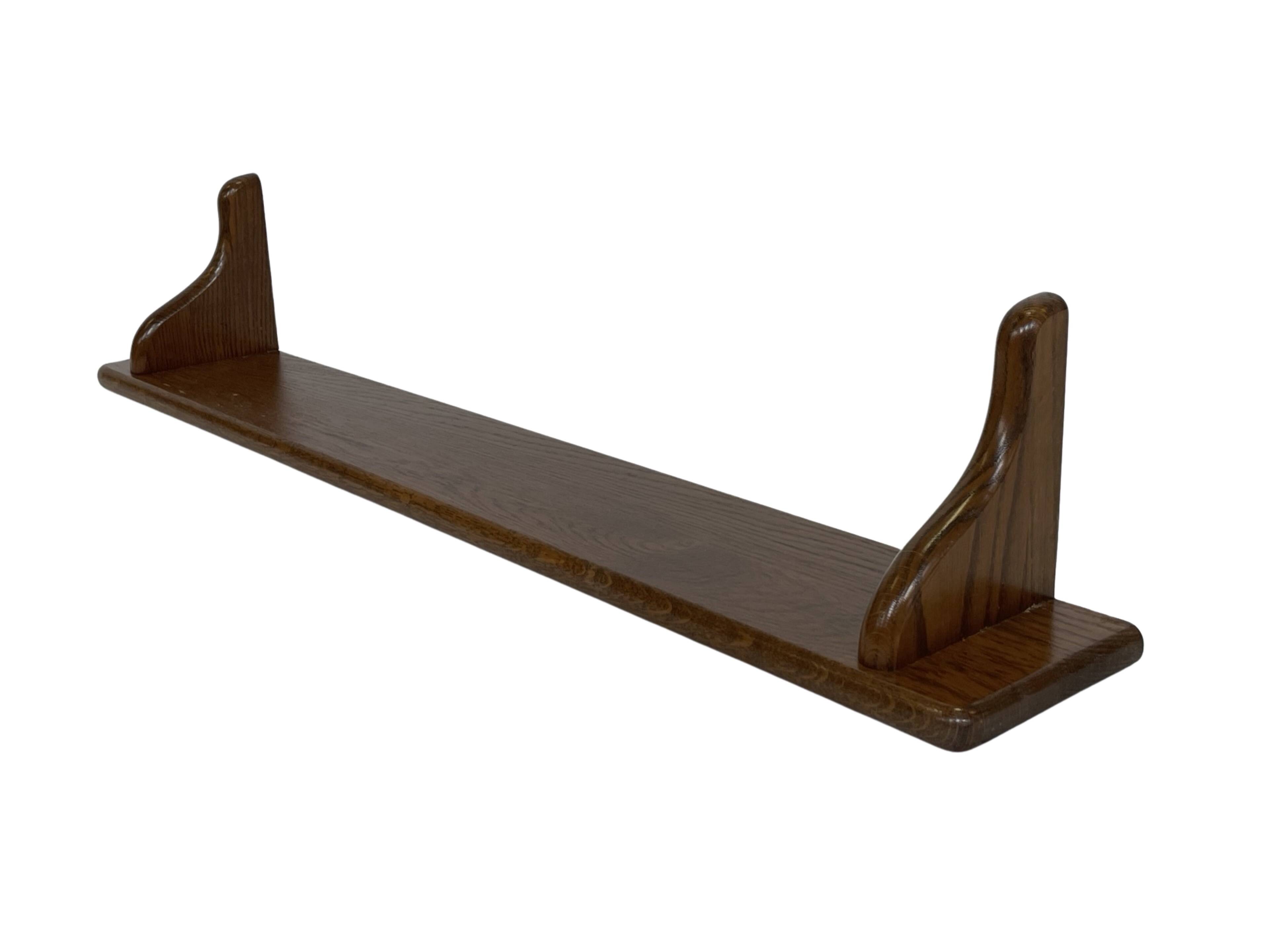 Vintage oak wall rack book shelf 1960s wood minimalist design