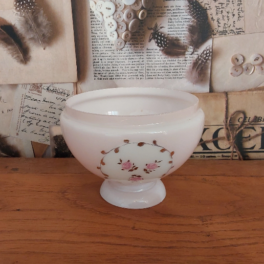 French vintage pink glass rose bud lantern style replacement shade