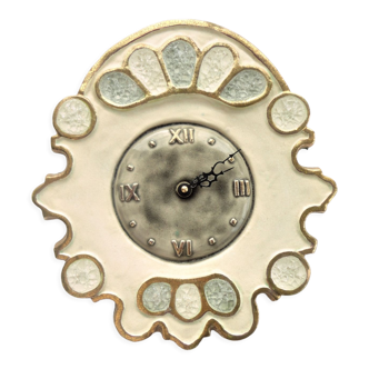 Horloge Mithé Espelt ceramics, vintage, blue and gold