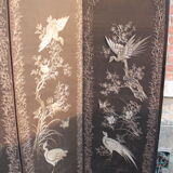 Japanese screen embroidered golden threads