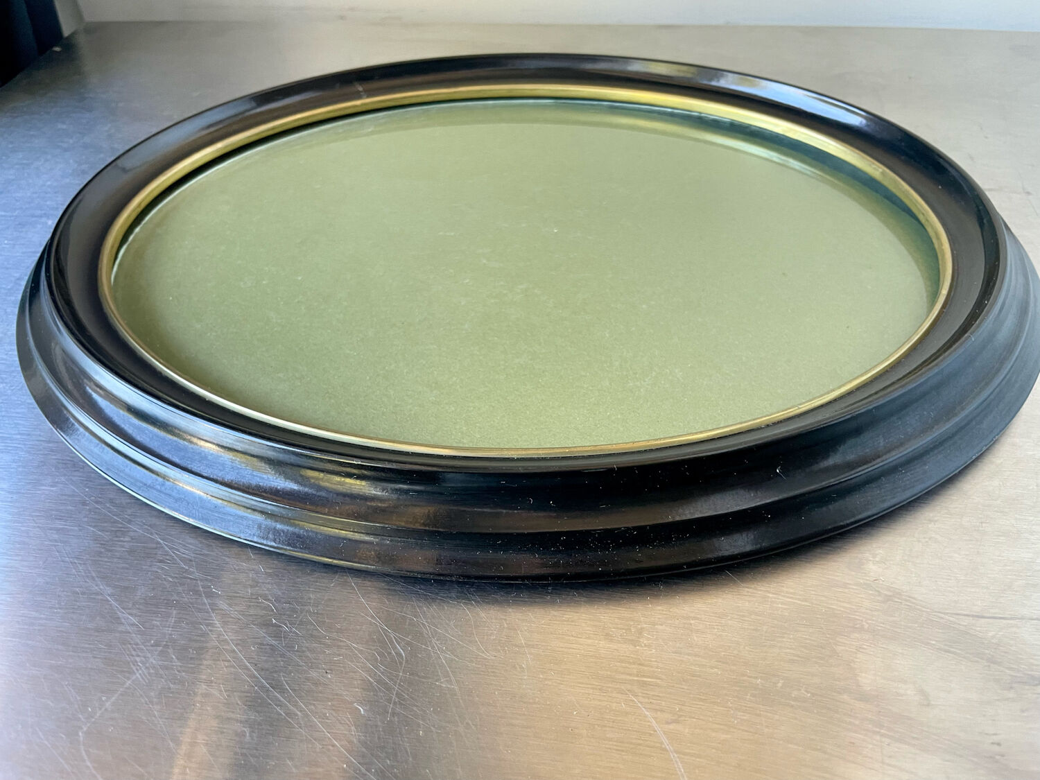 Oval  bakelite black frame  29 cm x 23 cm