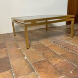Table basse en verre et laiton
