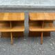 Asymmetrical Mid Century Modern bedside tables oak 1960