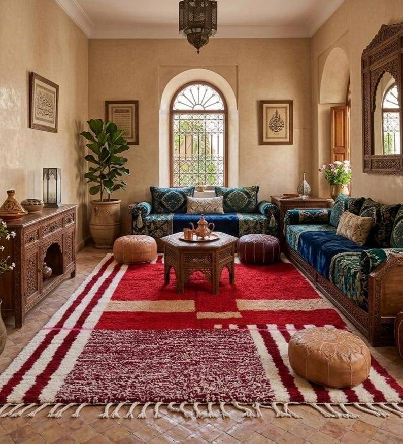 Pure wool rug, handwoven in traditional craftsmanship, size 150/250 cm.