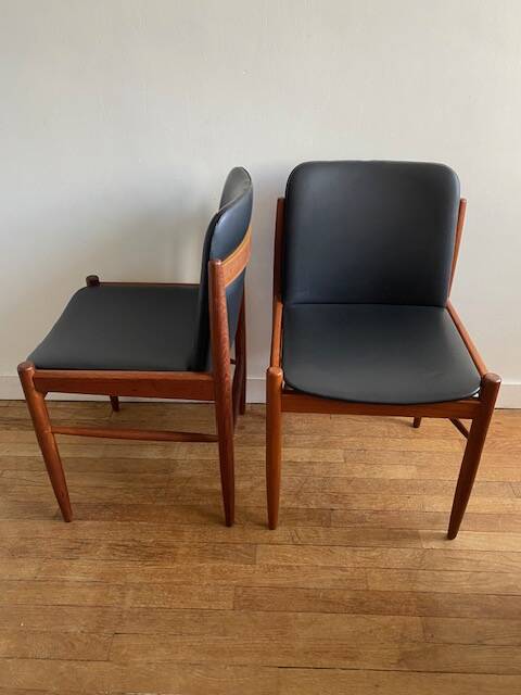 6 chaises teck scandinave vintage