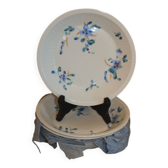 5 assiettes creuses Limoges Haviland fleurs 70's