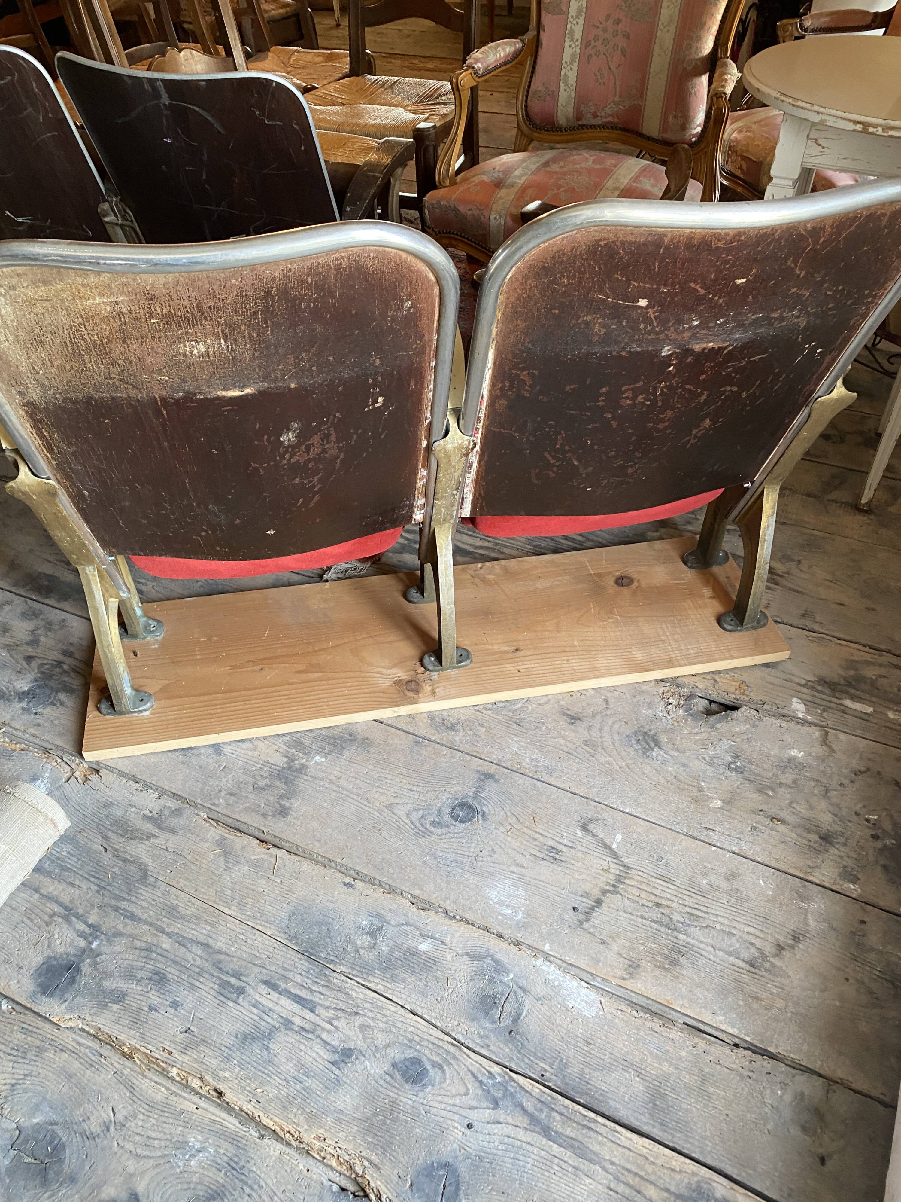 Burgundy velvet folding seat