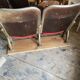 Burgundy velvet folding seat