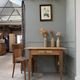 Petit bureau vintage en chêne et pin massif (rénové)