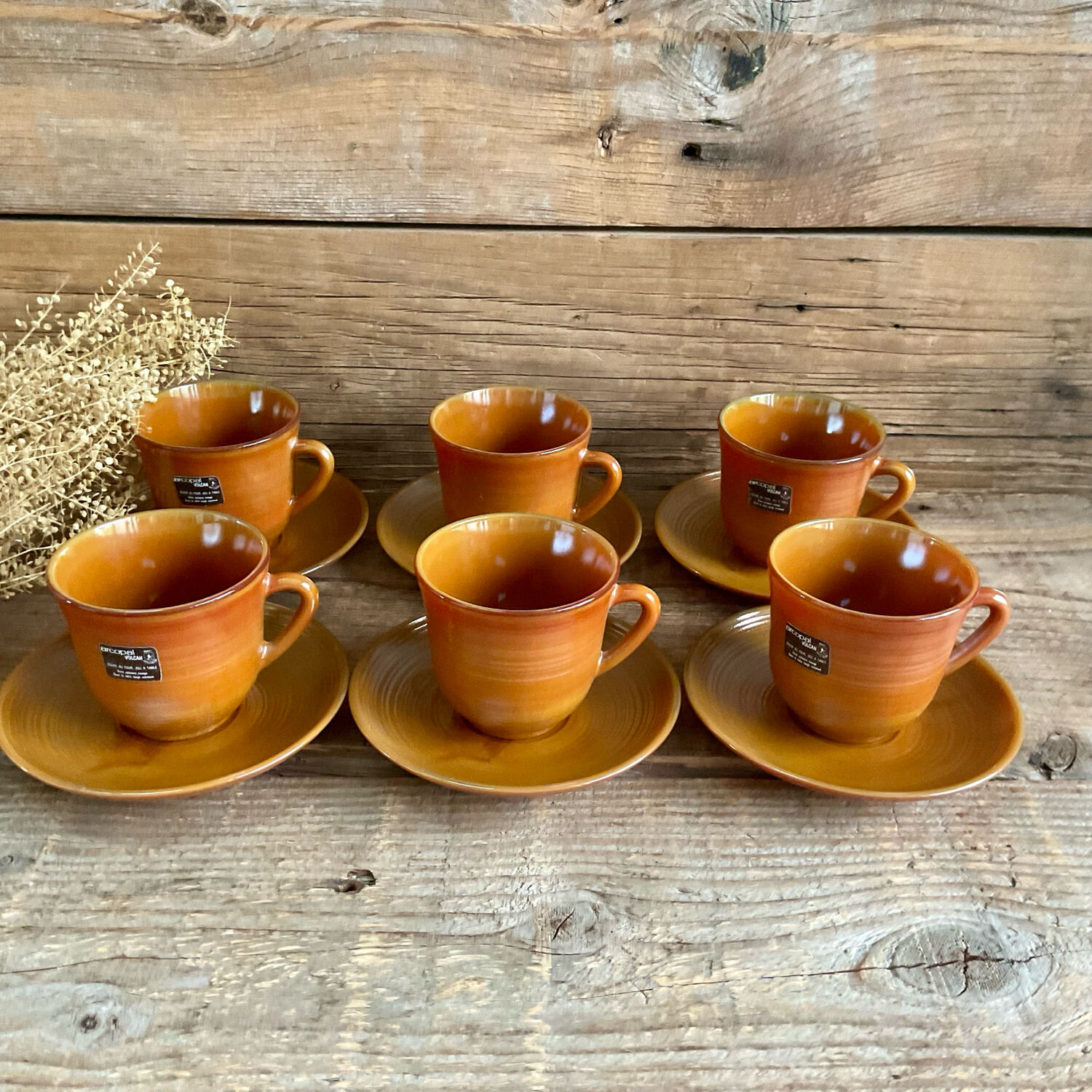 6 vintage "volcan" cups