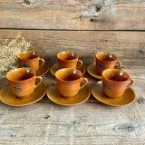 6 vintage "volcan" cups