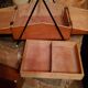 Sewing box from the 50s in wood and black metal