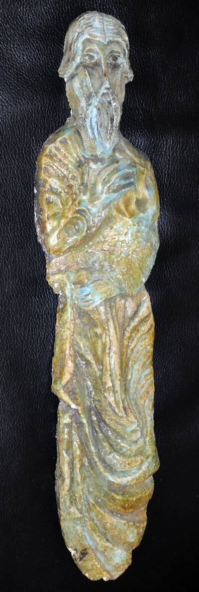 Terracotta sculpture depicting an anonymous deity circa 1950