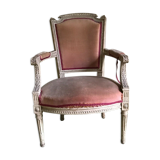 Directoire style armchair in patinated beech XX century
