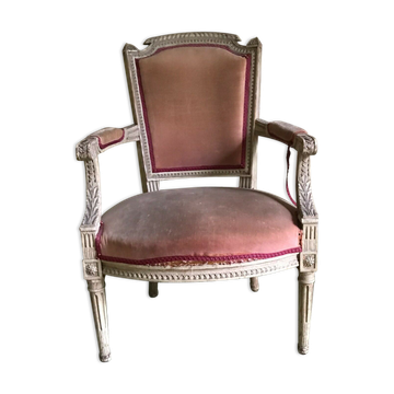 Directoire style armchair in patinated beech XX century