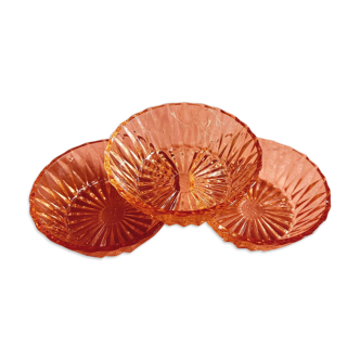 Coupelles en verre ciselées roses