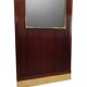 Floor mirror with fluted wood and brass lamp, Buffa/Borsani style.