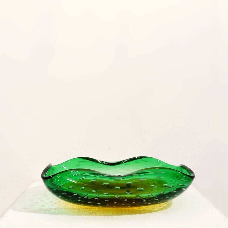 Murano glass ashtray bowl coated glass - 1960s