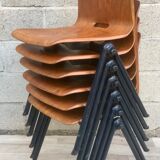 Set of 6 Galvanitas S30 industrial chairs
