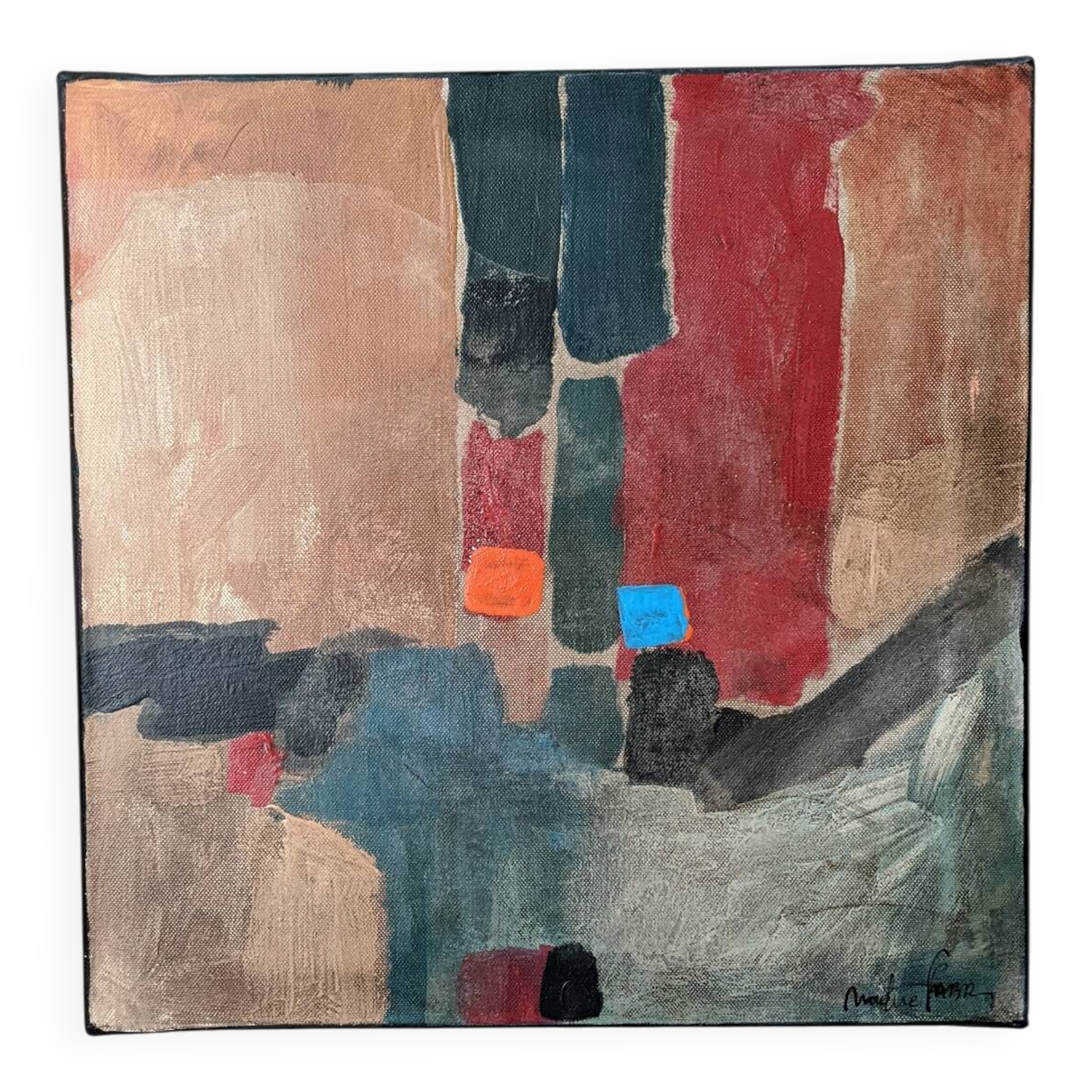 Oil on canvas abstract art Nadine Fabry