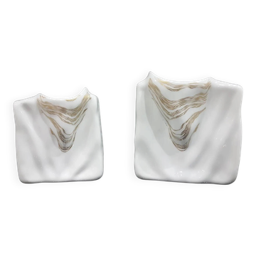 Set of two vases, white, porcelain, Eschenbach, Germany, 1970s