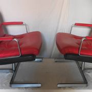 Paire de fauteuil en cuir de Raphael Raffel des années 70