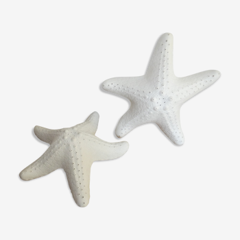 Pair of porcelain starfish