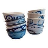 Set of 10 vintage blue bowls
