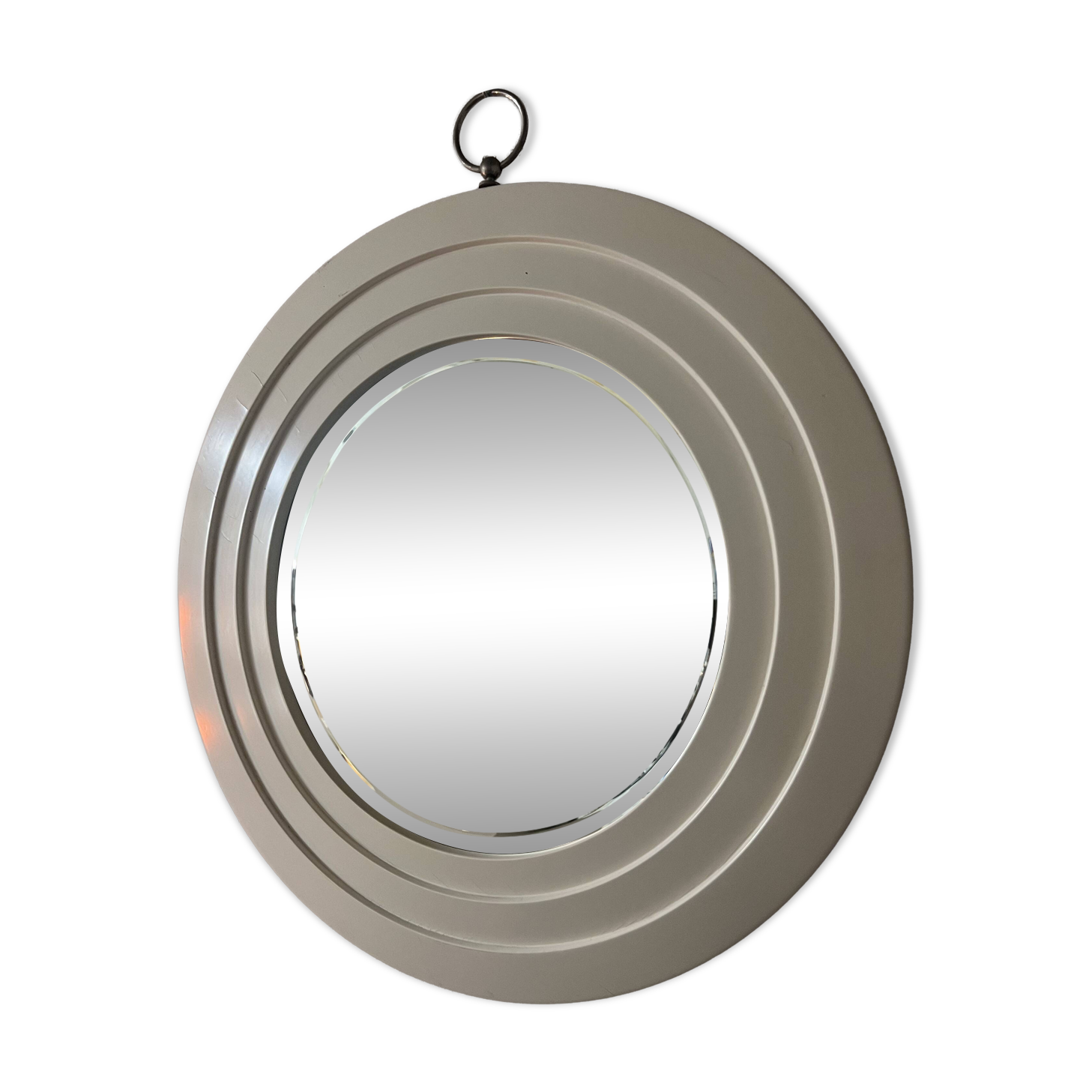 Italian Round Mirror – Sculptural Concentric Frame