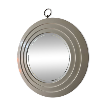 Miroir Rond Italien – Cadre Concentrique Sculptural