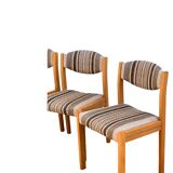 Suite of 4 chairs self beech brass and wool 1960