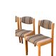 Suite of 4 chairs self beech brass and wool 1960