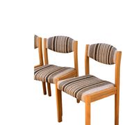 Suite de 4 chaises self hêtre laiton et laine 1960
